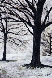 Winterbäume, Greenwich Park, 2004 (Papiermosaik-Kollage)
